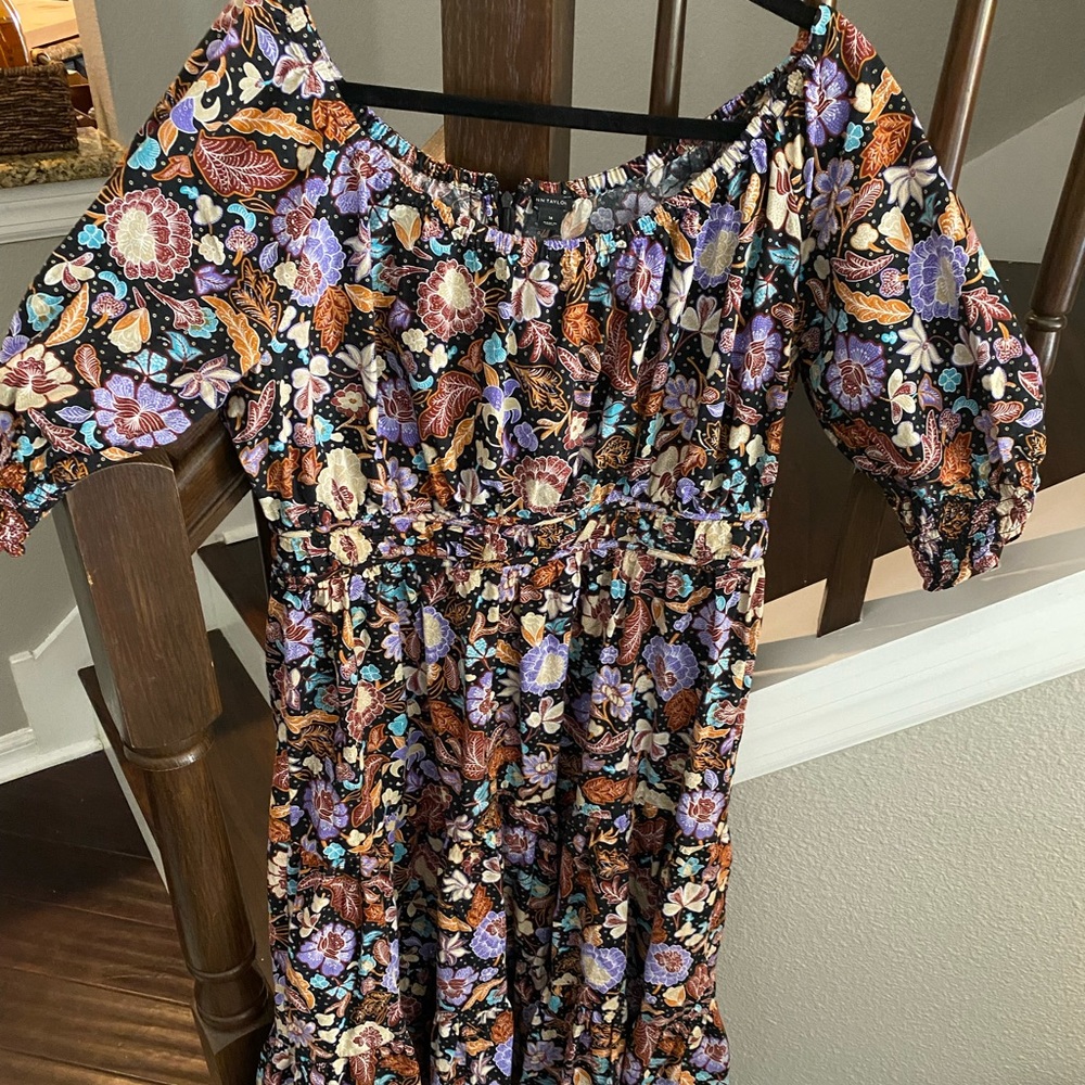 BATIK MIDI FLARE DRESS Ann Taylor